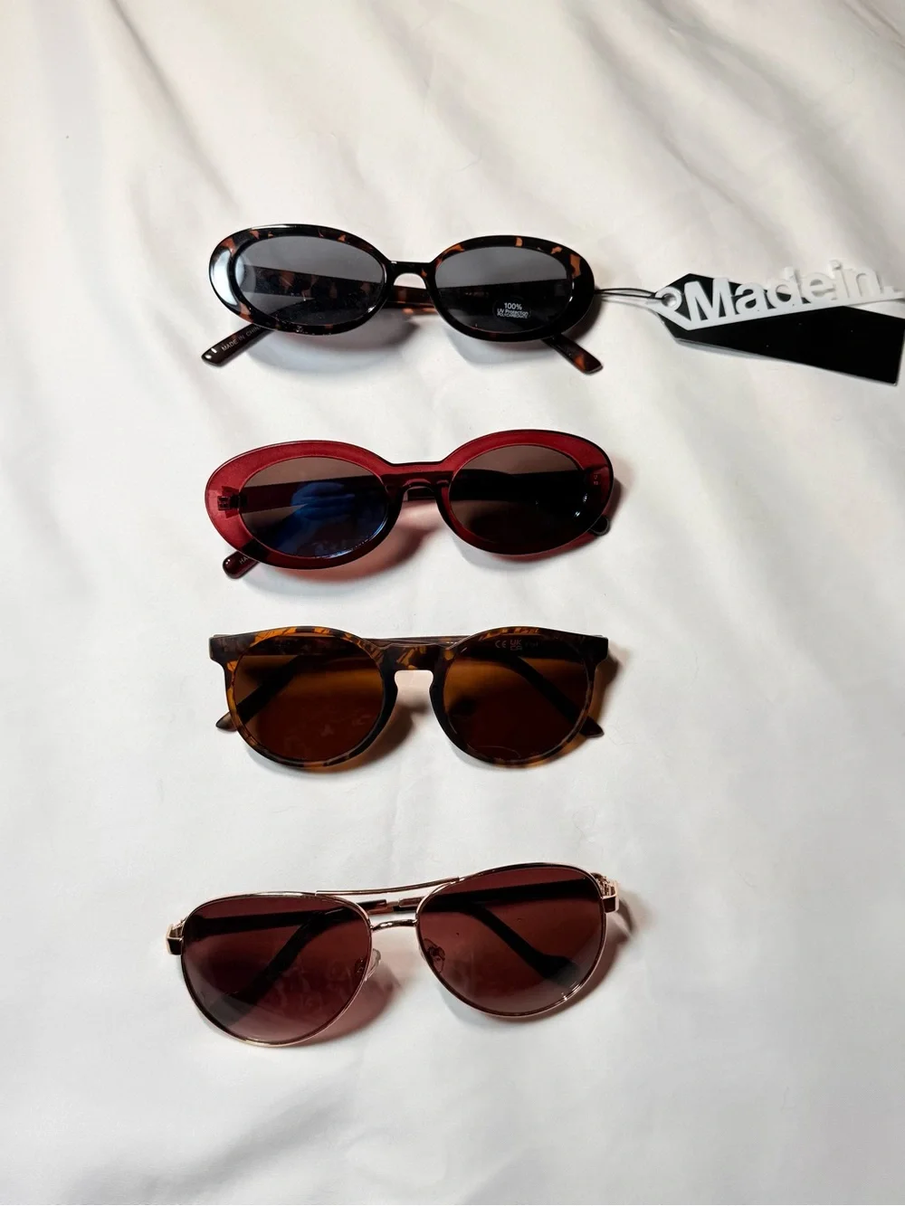 Lot of 4 Women's Sunglasses: Goodr, Jessica Simpson, Madein NWT & Retro Red Oval